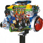 6 V Cylinders Petrol Engine With Multi-point Electronic Injection Cutaway Model
